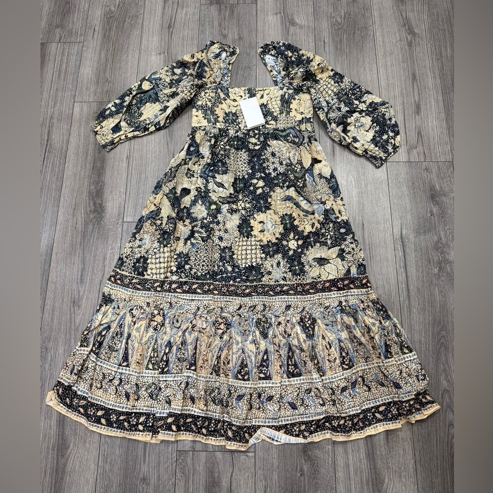 NWT Ulla Johnson Natilda Long Sleeve Dress In Bellflower Sz 4‎